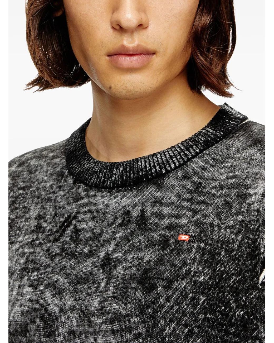 DIESEL Gray Crew-Neck Sweater for men