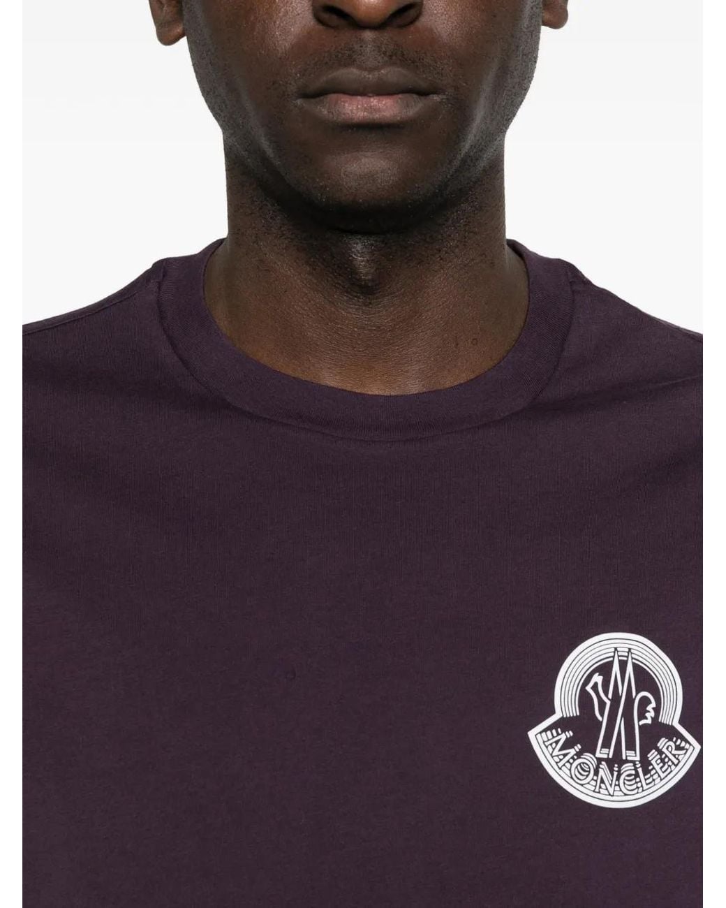 Moncler Blue Logo-Patch T-Shirt for men