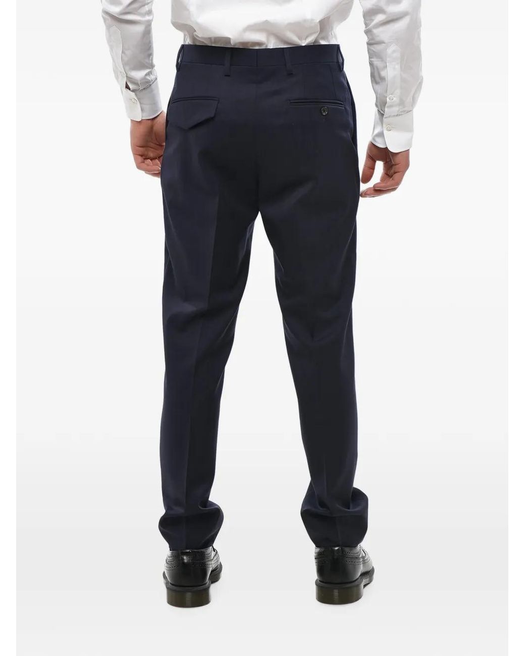 Corneliani Blue Circle Pleated Trousers for men