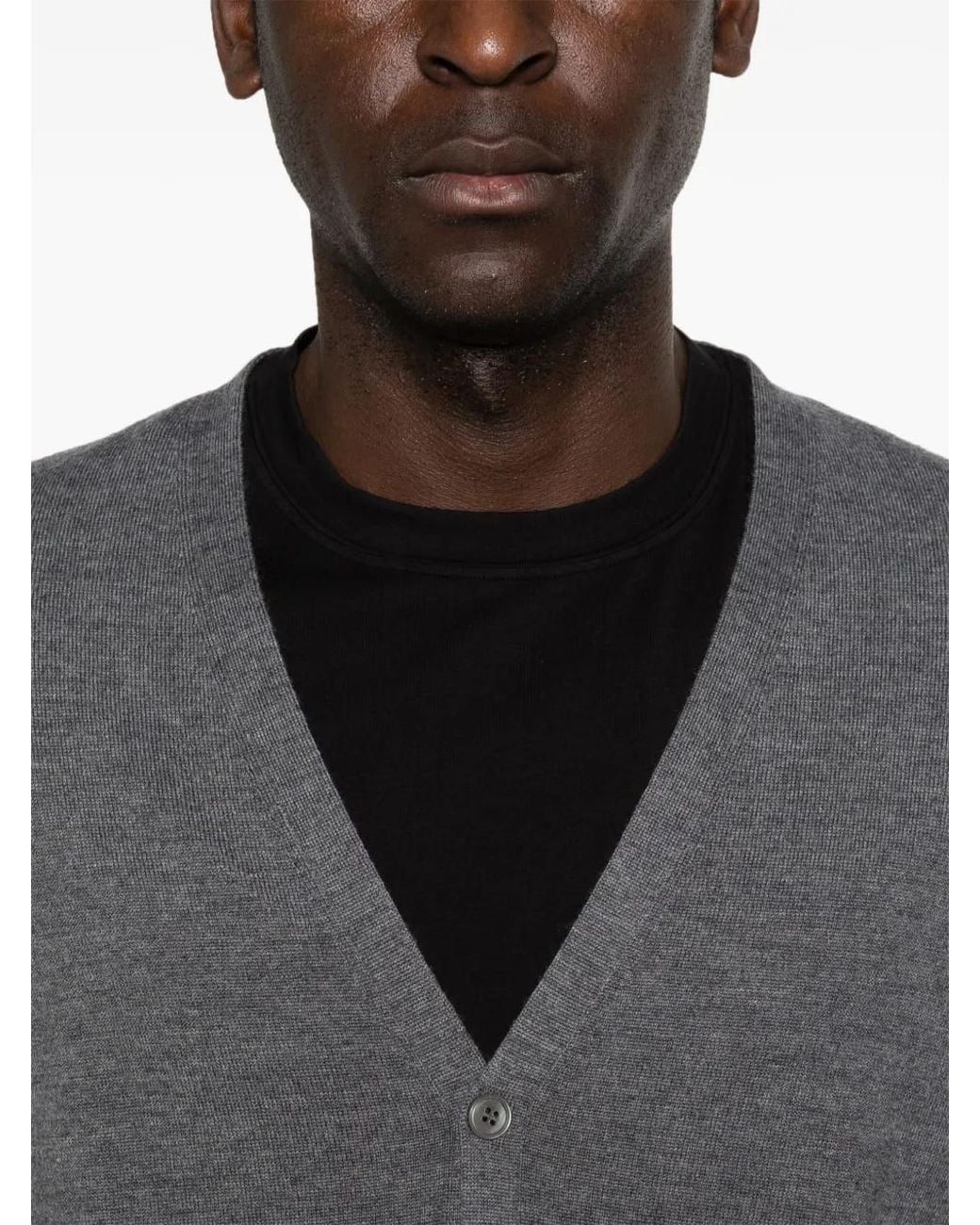 Tagliatore Gray Kieran Button V-Neck Cardigan for men