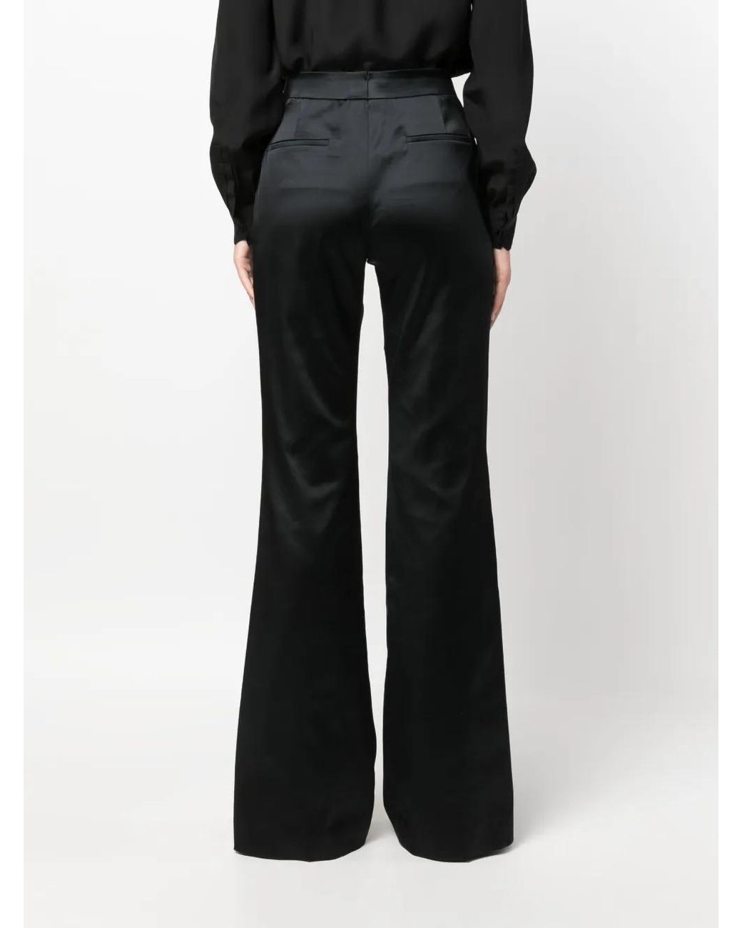 Tom Ford Black Flared Satin Trousers