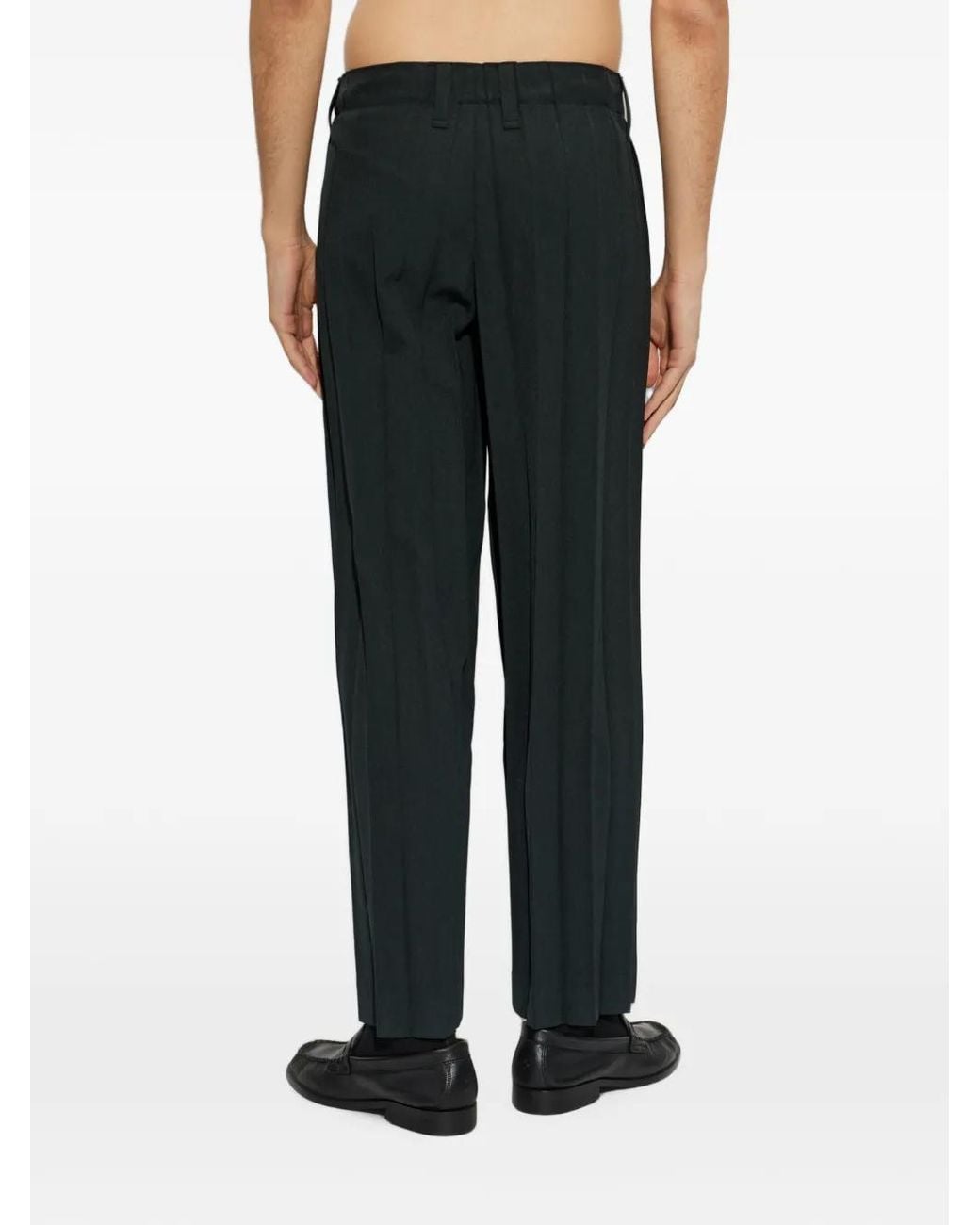 Homme Plissé Issey Miyake Black Edge Ensemble Pleated Tapered Trousers for men