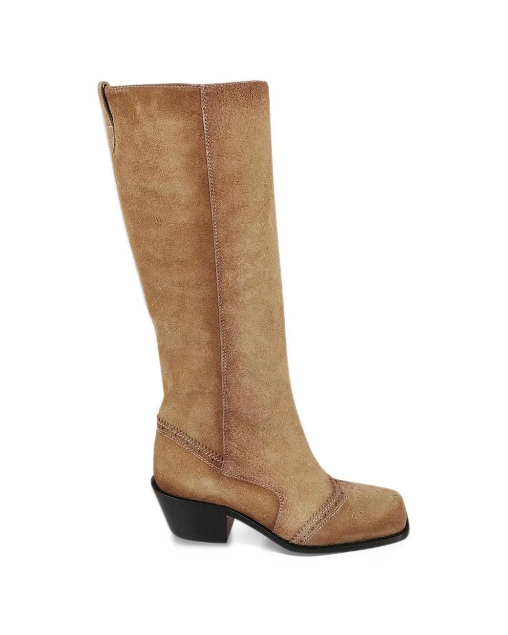 Ermanno Scervino Brown Brogue-Detail Leather Boots