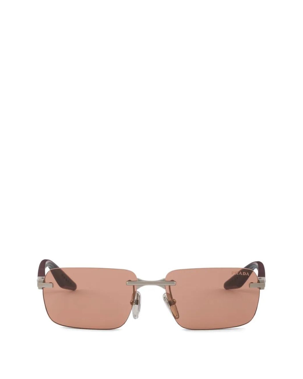 Prada Linea Rossa Pink Rectangle-Frame Sunglasses for men