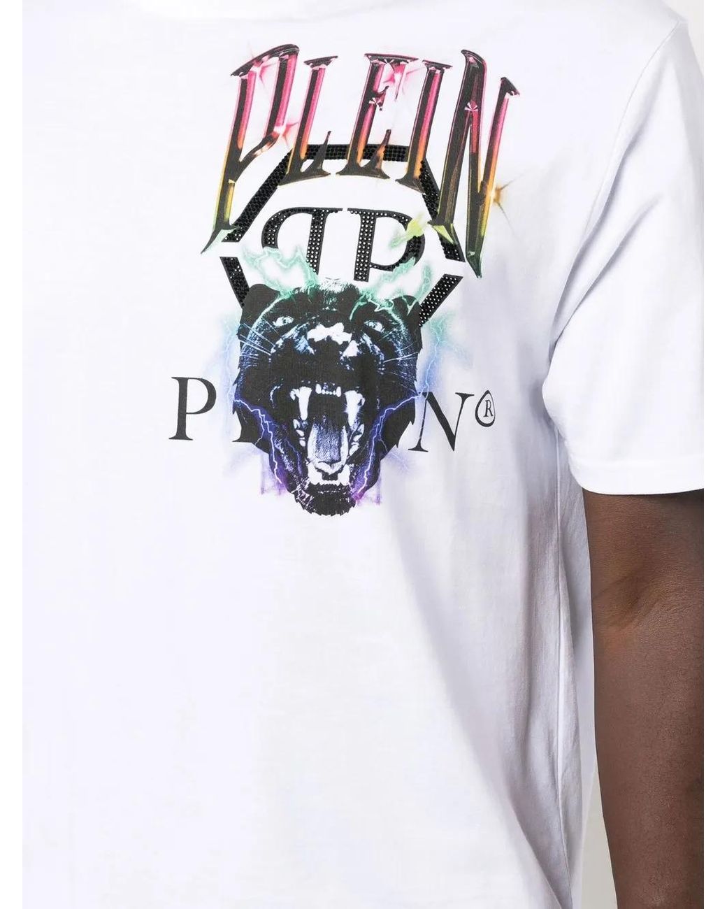 Philipp Plein White Logo-Print Short-Sleeved T-Shirt for men