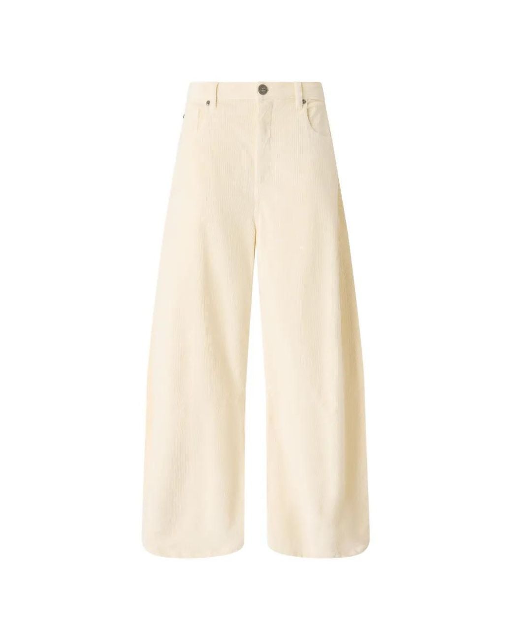 Pinko White Emma Egg Barrel-Fit Corduroy Trousers