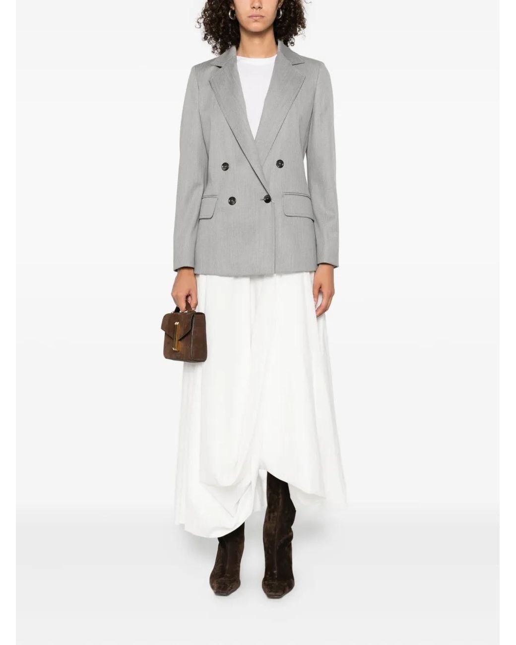 Max Mara Gray Double-Breasted Blazer