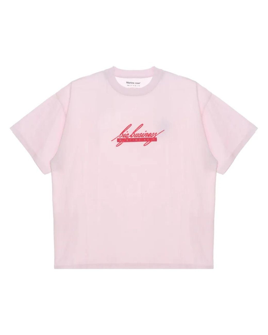 Martine Rose Pink Oversized Logo Cotton T-Shirt for men