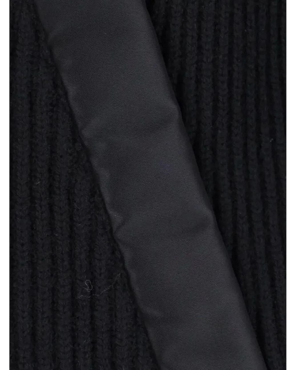 Sacai Black Ribbed-Knit Panelled Jacket for men