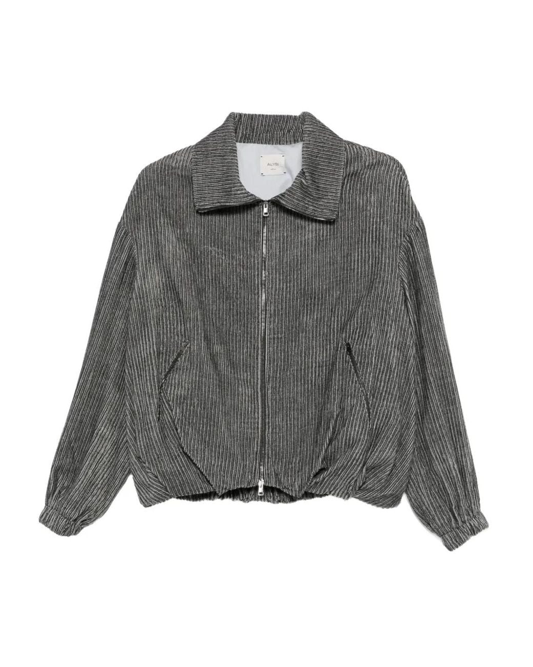 Alysi Gray Corduroy Zip-Up Jacket