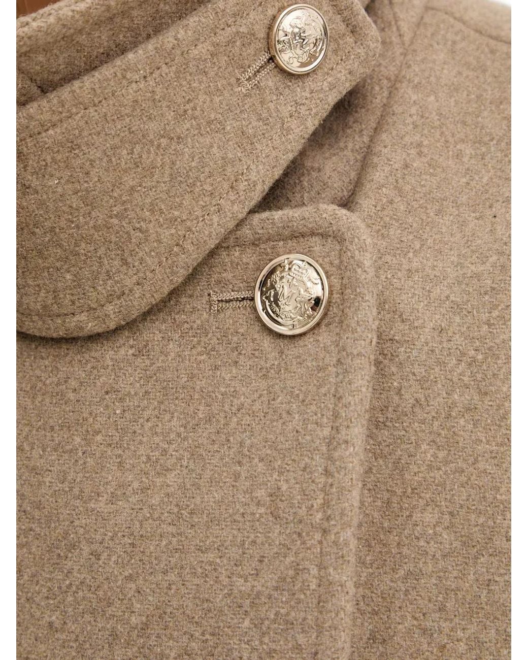 Morgan Natural Goyam Double-Breasted Buckled-Cuff Coat