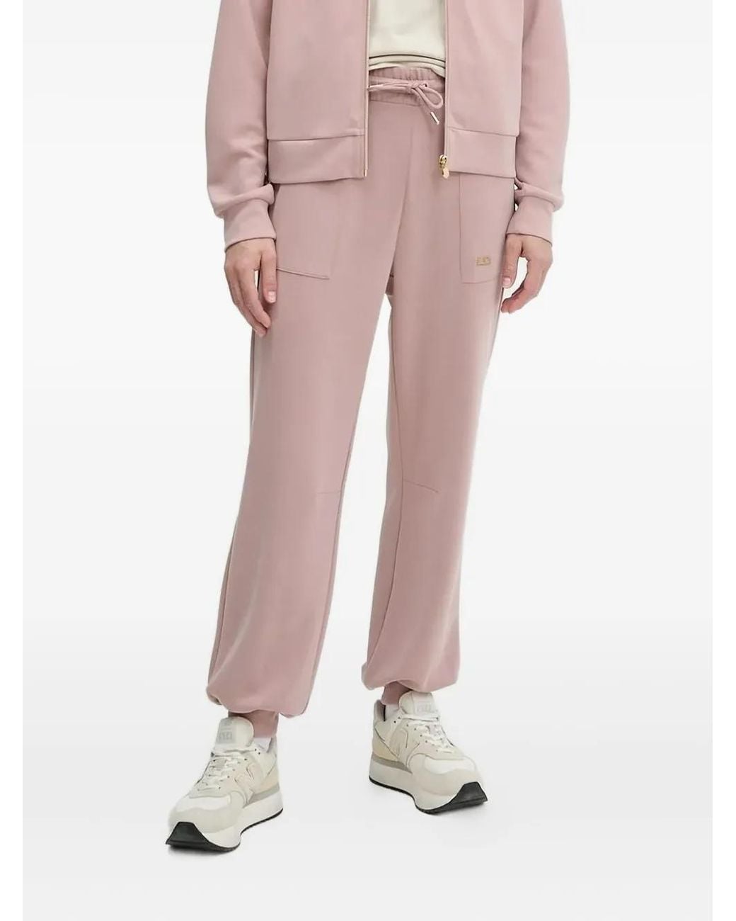 EA7 Pink Logo-Plaque Track Pants