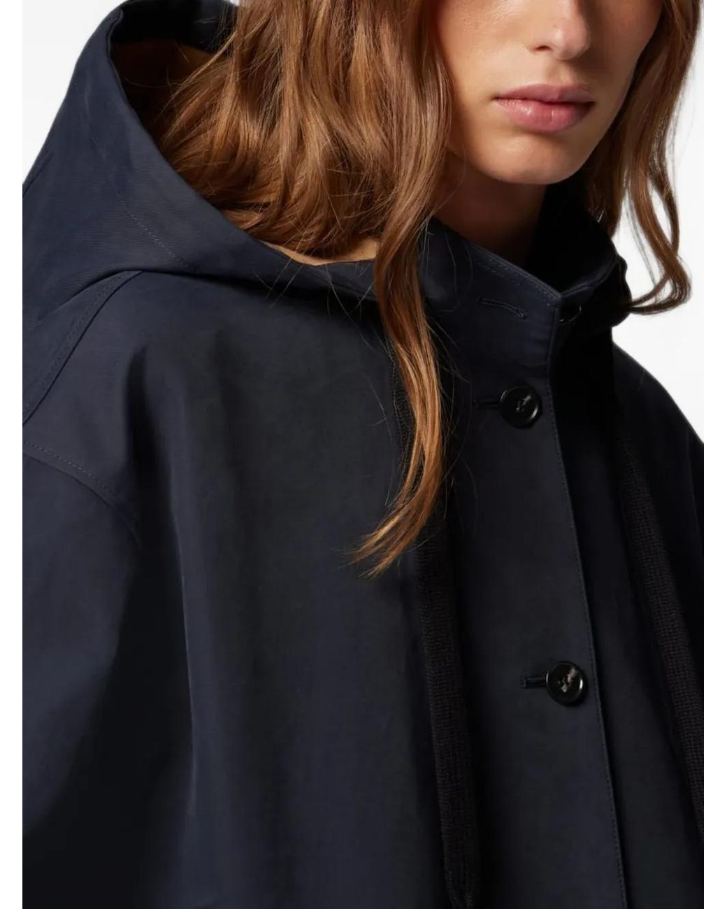 Paul Smith Blue Cotton-Blend Hooded Coat