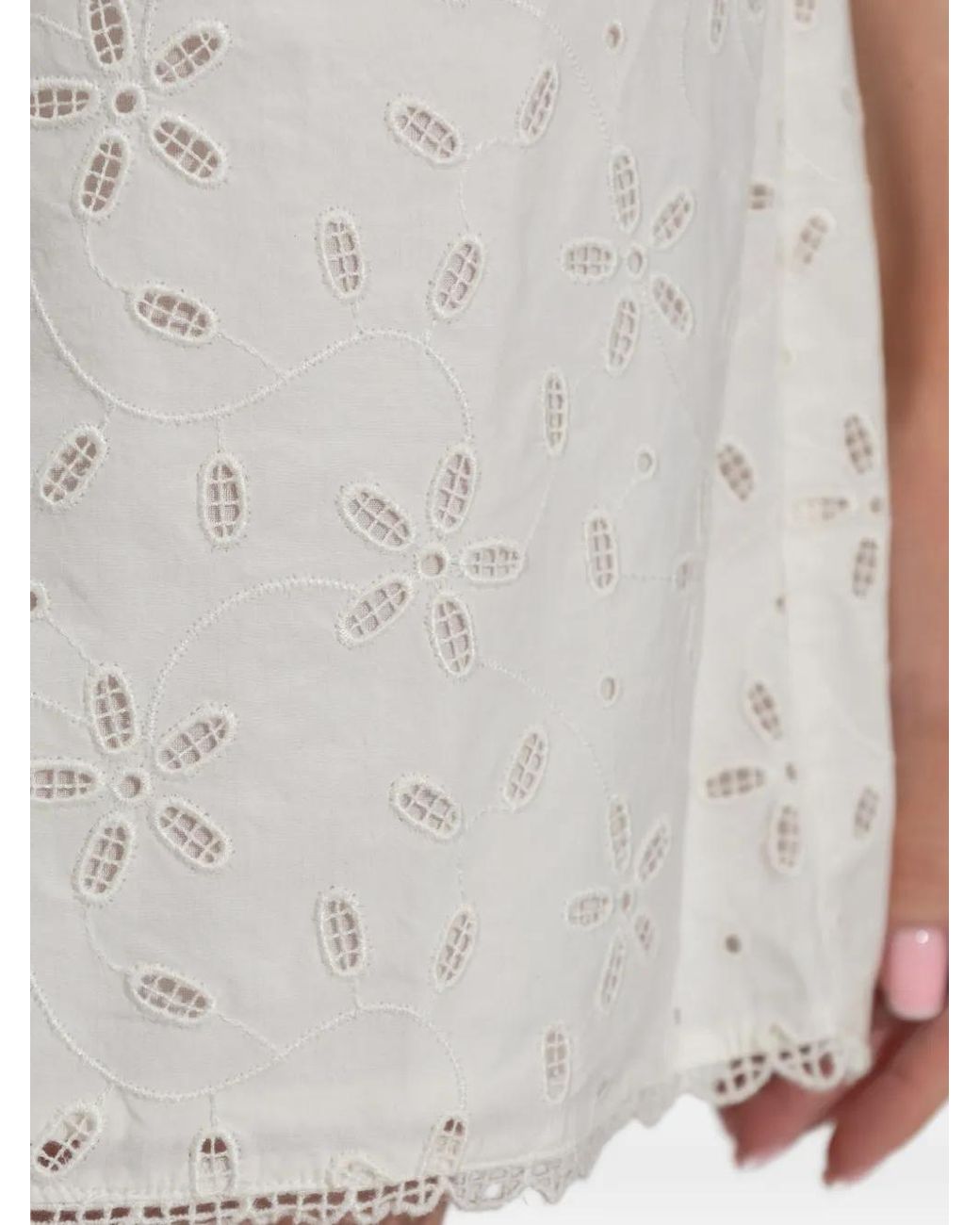 Posse White Salma Floral-Embroidered Skort