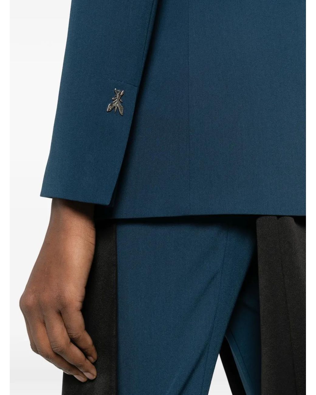 Patrizia Pepe Blue Single-Breasted Slim-Fit Blazer