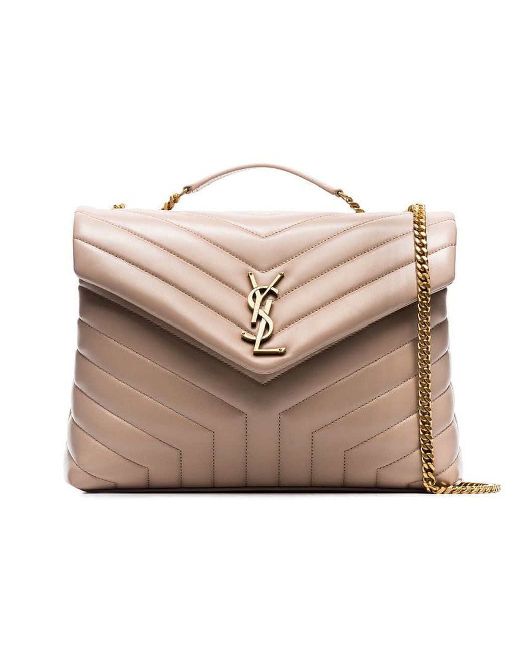 Saint Laurent Nude Loulou Medium Quilted Leather Shoulder Bag Lyst