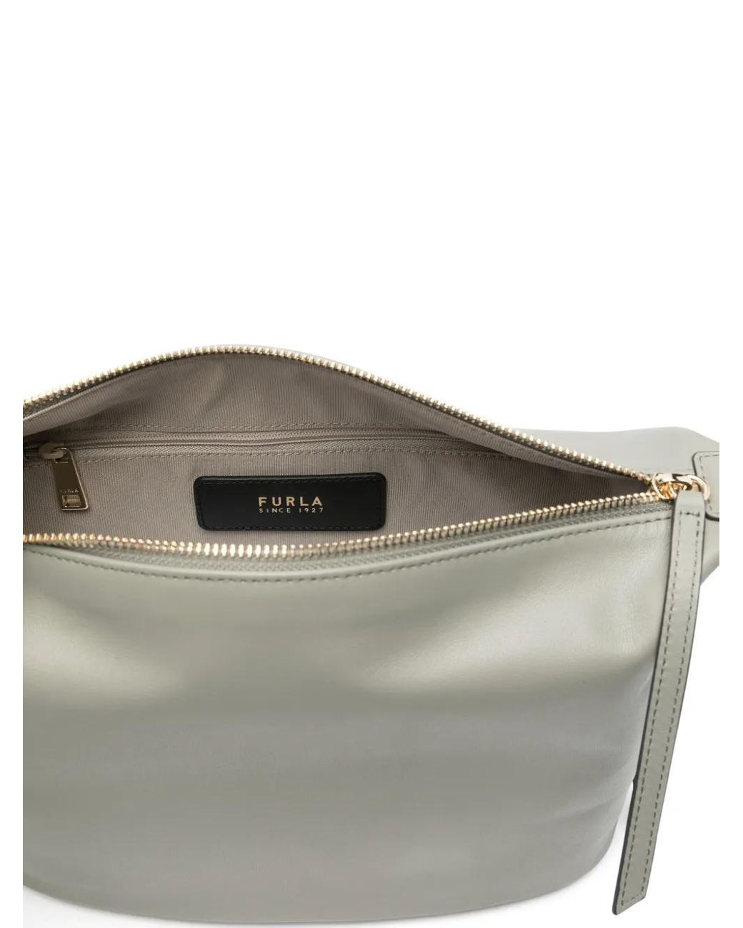 Furla Gray Nuvola Logo-Link Shoulder Bag