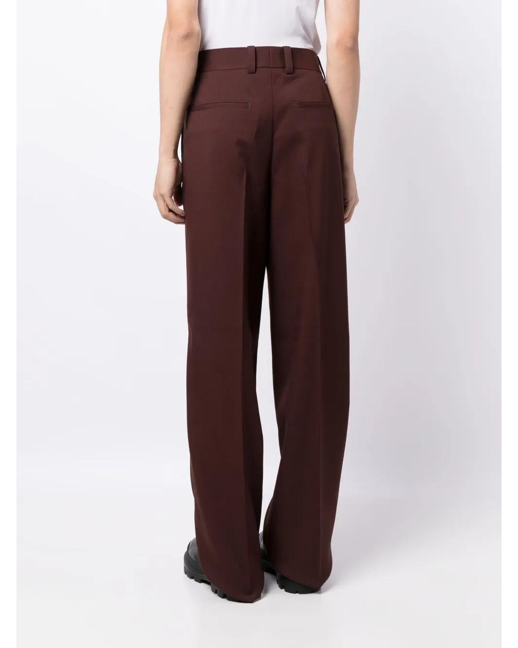 Jil Sander Brown Pressed-Crease Tailored Trousers for men