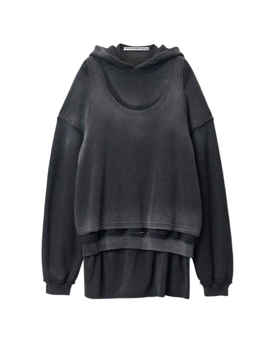 Alexander Wang Gray Long-Sleeve Hoodie