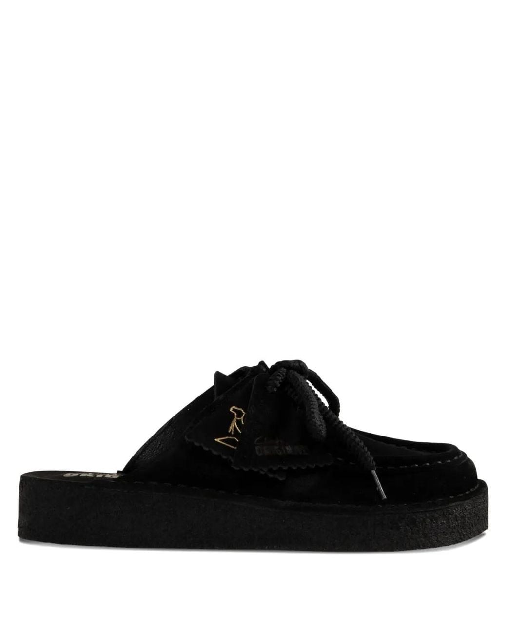 Clarks Black Nomad Suede Slip-On Mules