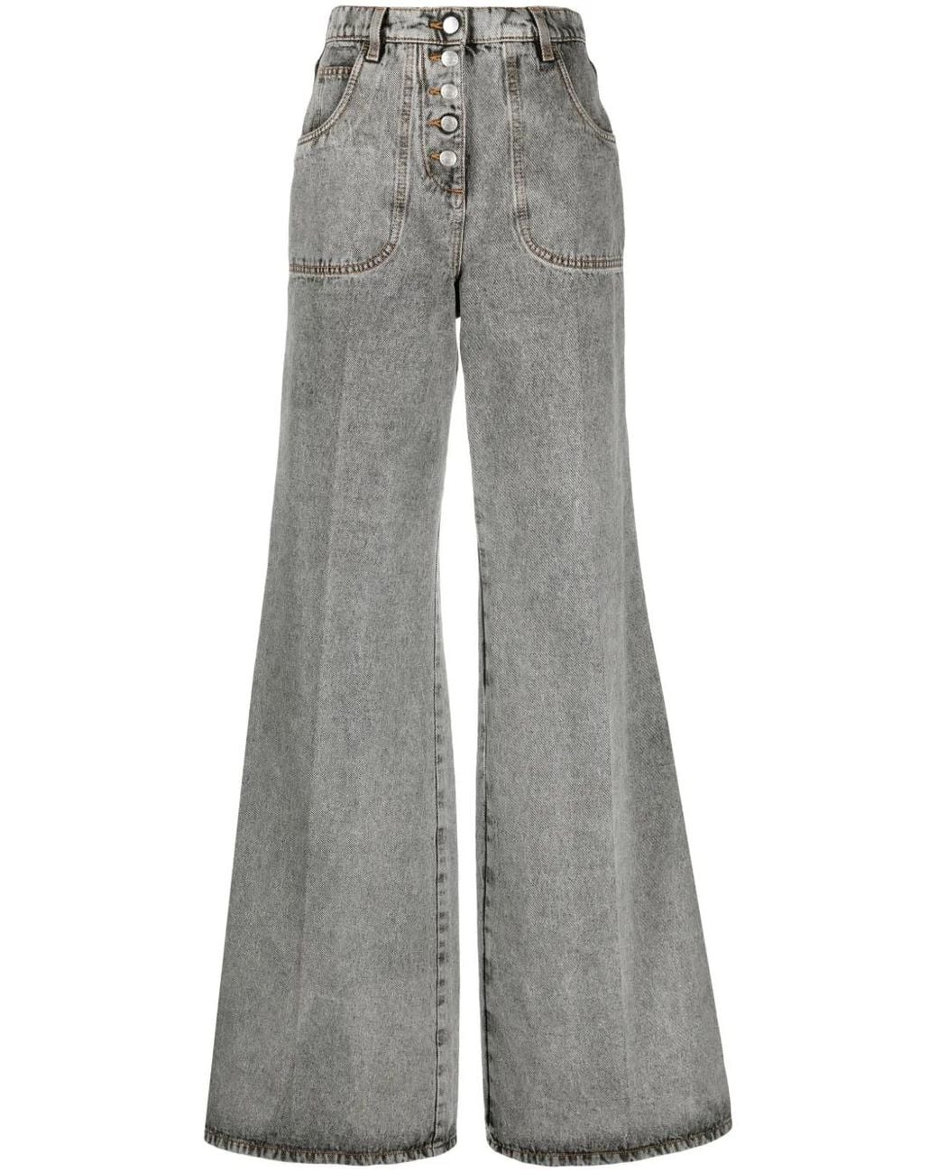 Jean Évasé À Broderies Etro en coloris Gray