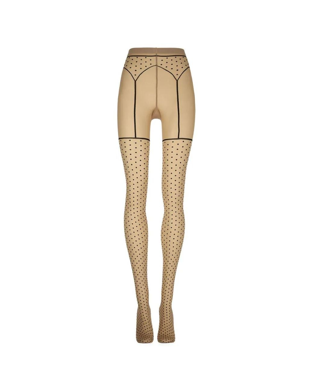 Wolford White Polka-Dot Garter-Belt 20 Tights