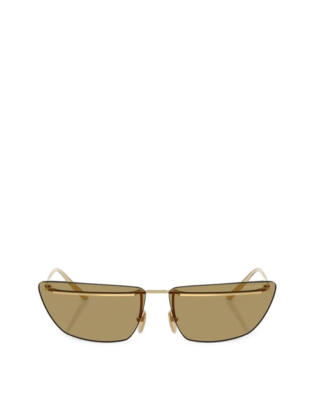 Prada Metallic Rimless Cat-Eye Sunglasses