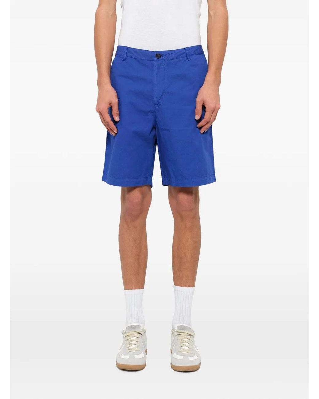 KENZO Blue Logo-Embroidered Shorts for men