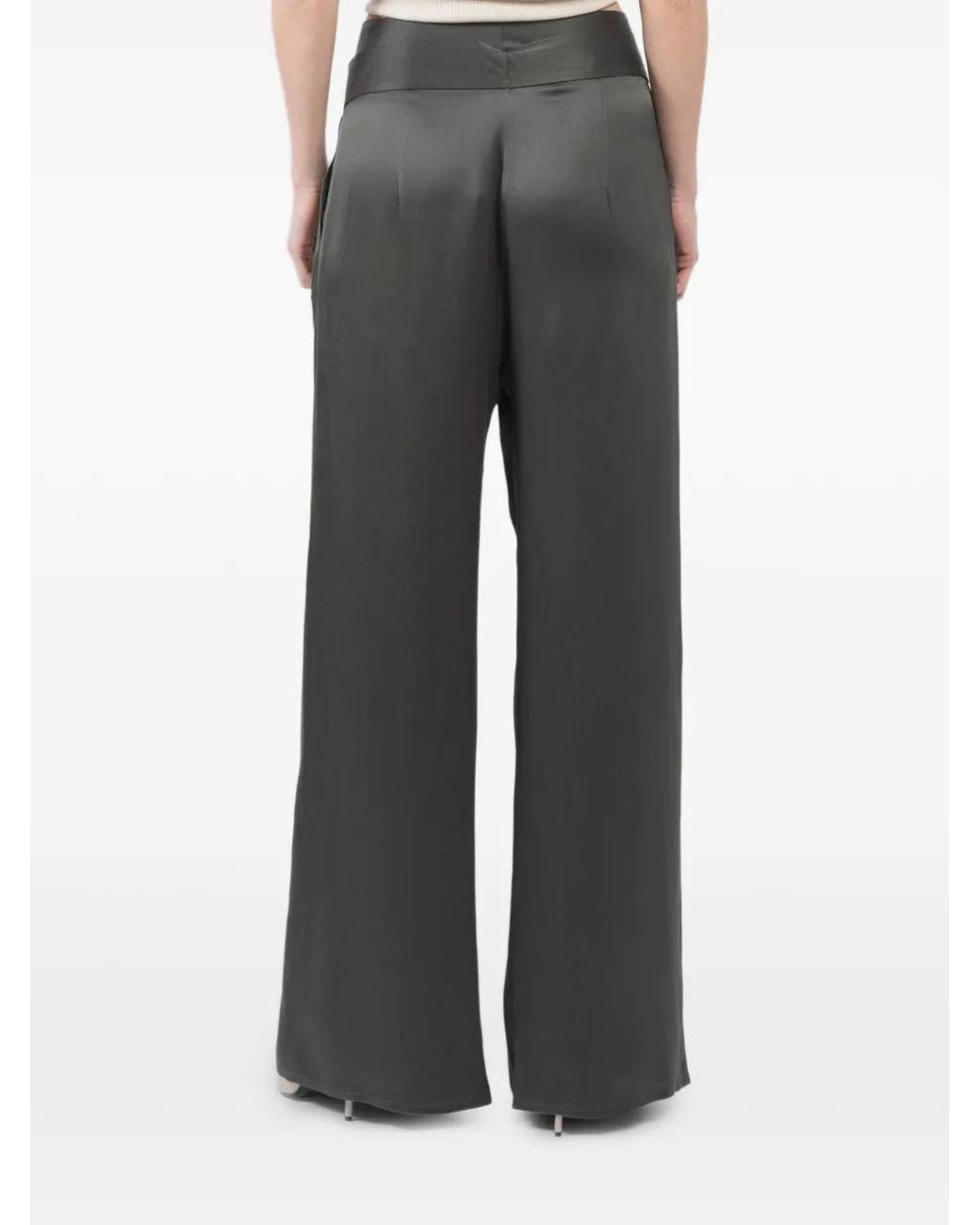Dusan Black Tie-Waist Palazzo Pants