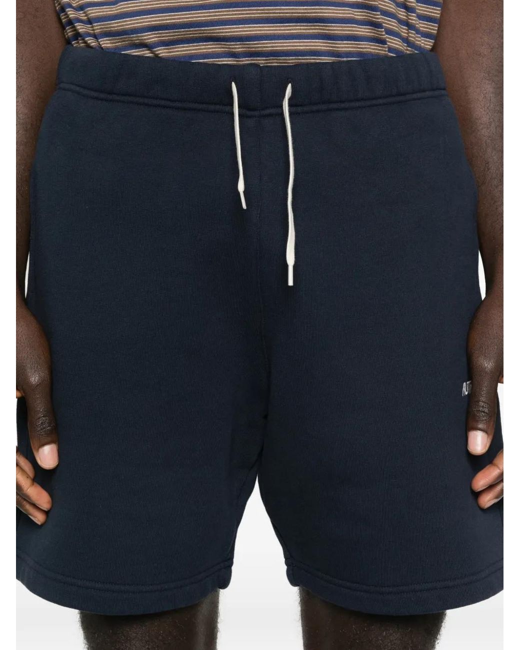 Autry Blue Embroidered Logo Shorts for men