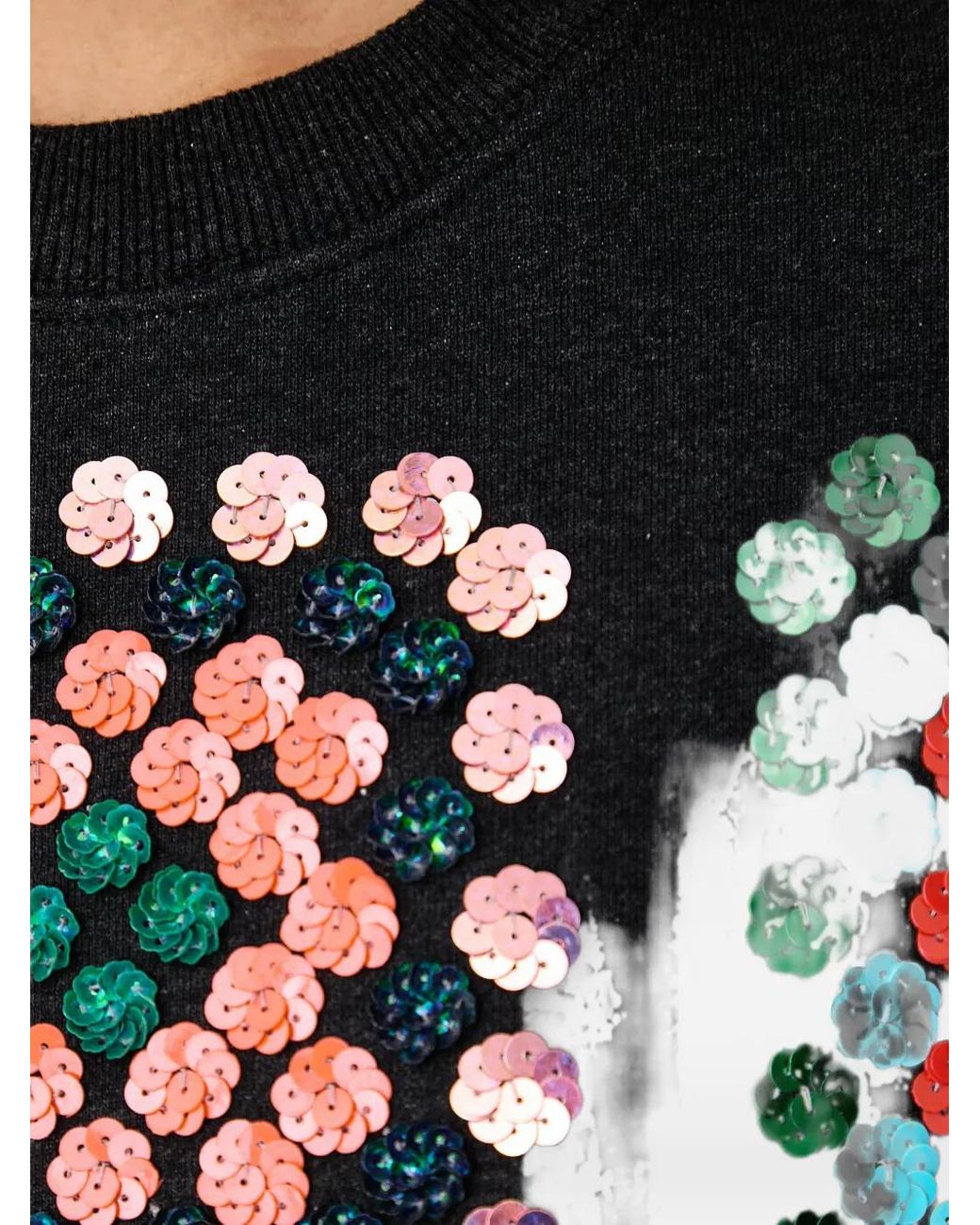 Essentiel Antwerp Black Sequin-Embellished Sweatshirt