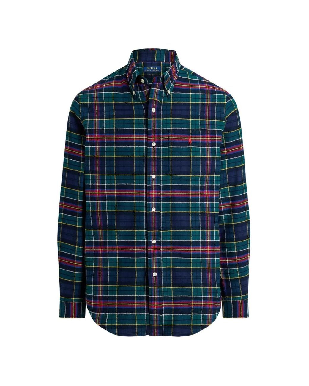 Polo Ralph Lauren Blue Tartan Check-Pattern Shirt for men