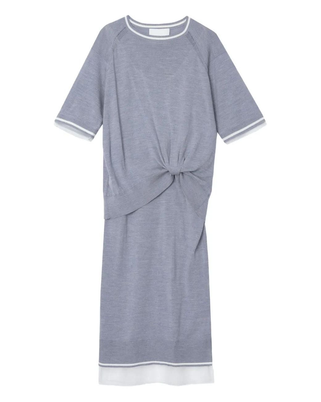 3.1 Phillip Lim Gray Knot-Detail Merino Midi Dress