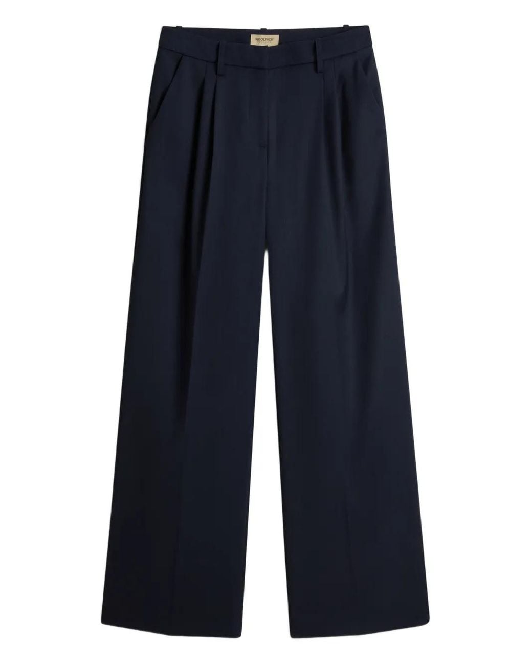 Woolrich Blue Pleated Straight Trousers
