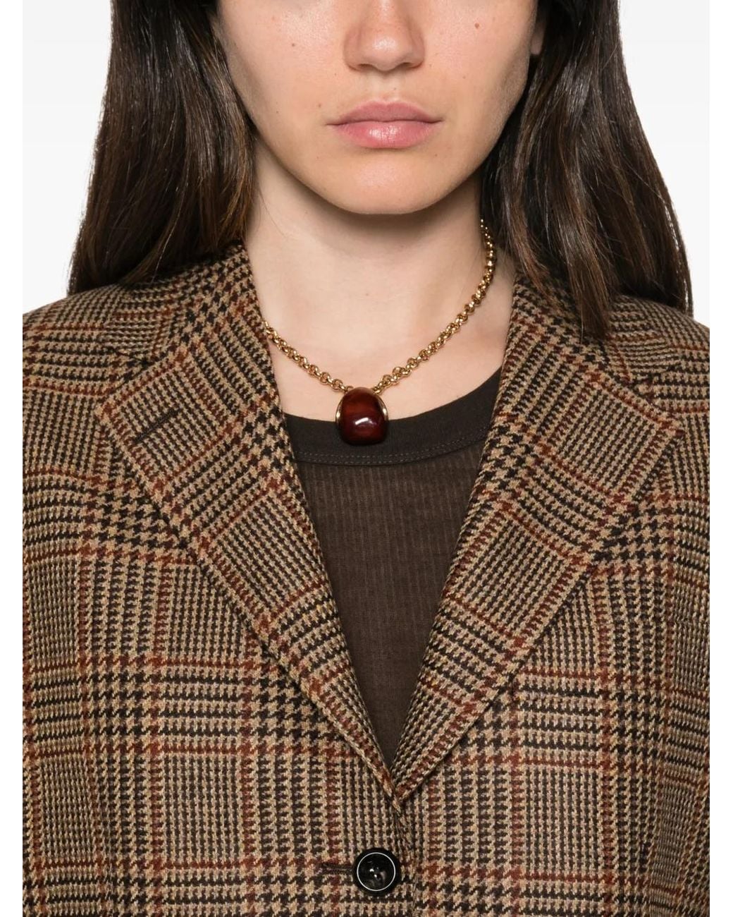 Tagliatore Brown Prince Of Wales Check Single-Breasted Blazer