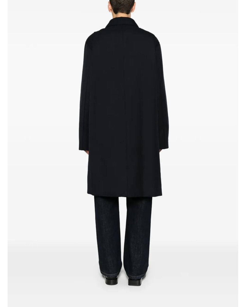 A.P.C. Blue Concealed-Button Coat for men