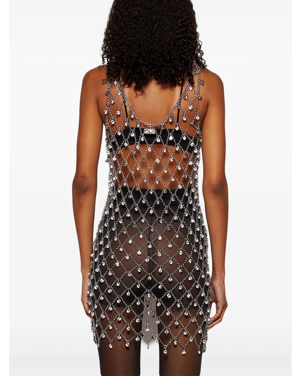 Rabanne Embellished-Chain Dress in White | Lyst