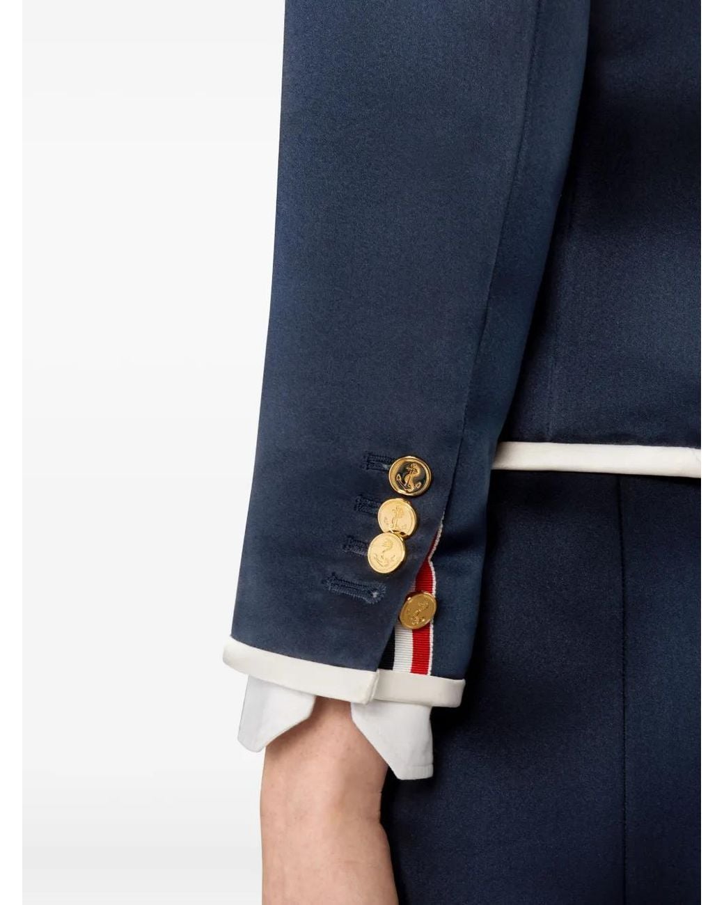 Thom Browne Blue Duchess Satin Blazer