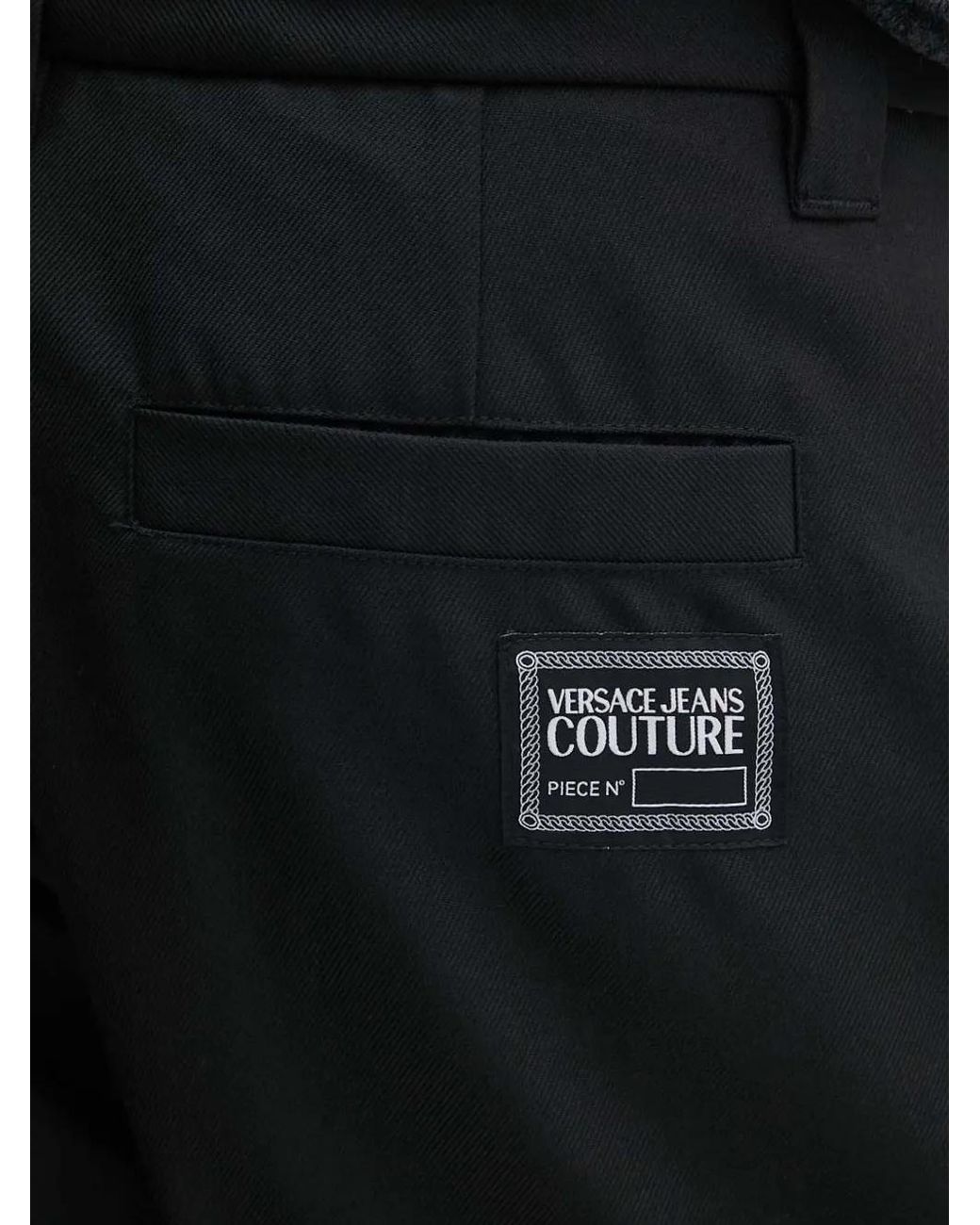 Versace Jeans Couture Black Logo-Patch Trousers for men