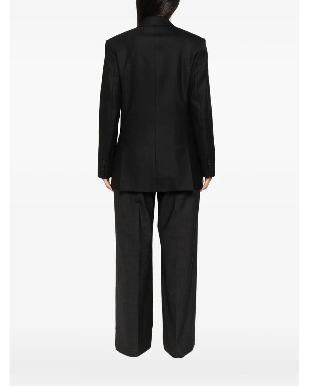 Grifoni Black Gineria Double-Breasted Peak-Lapels Blazer