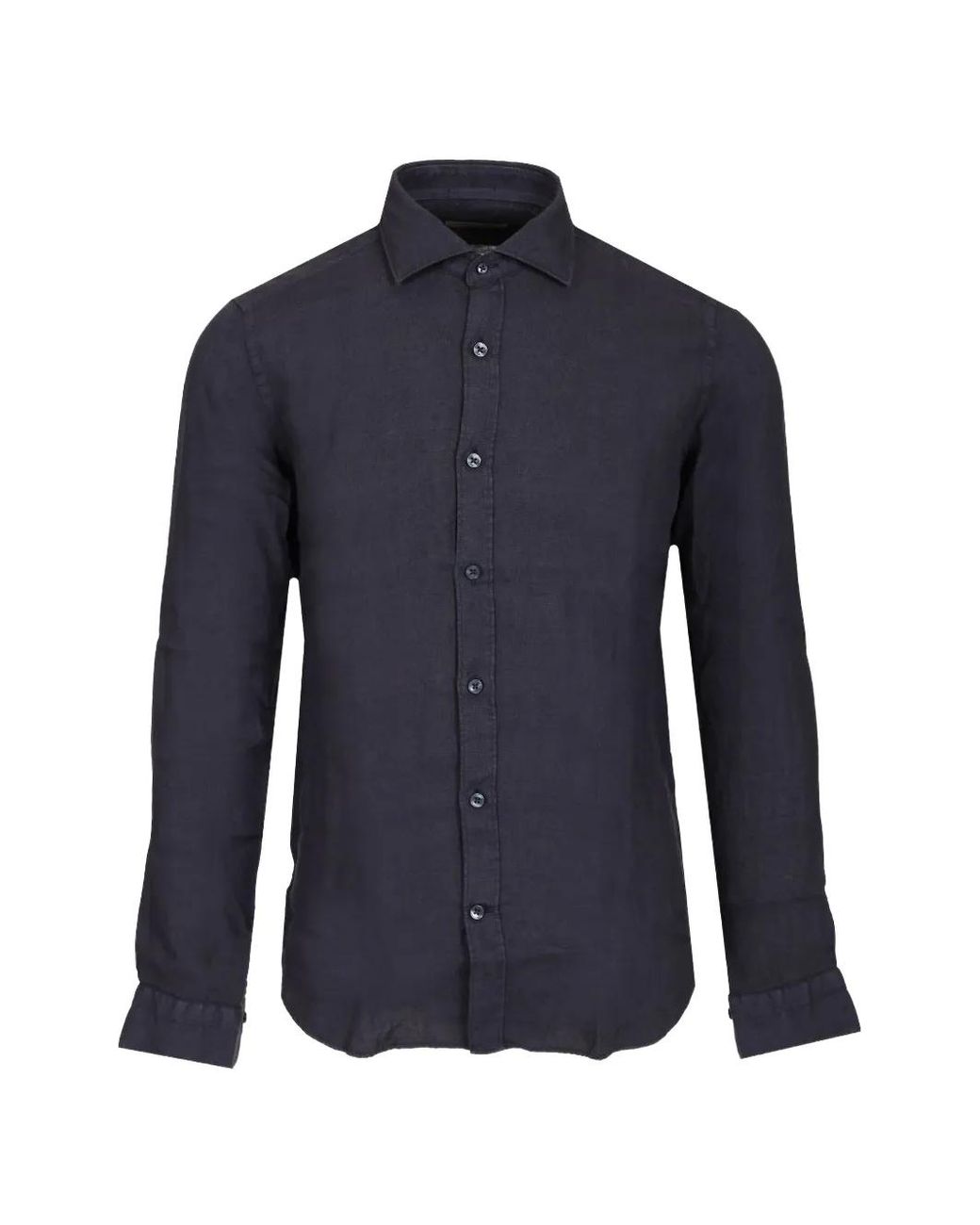 Al Duca D'aosta Blue Linen Button-Up Shirt for men