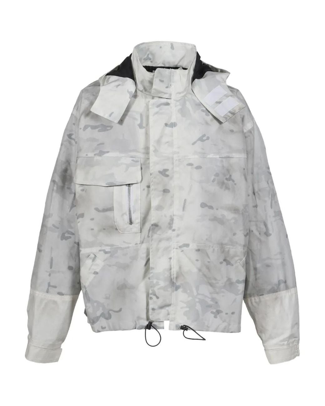 ALEXANDER DIGENOVA Gray Camouflage-Print Drawstring Jacket for men