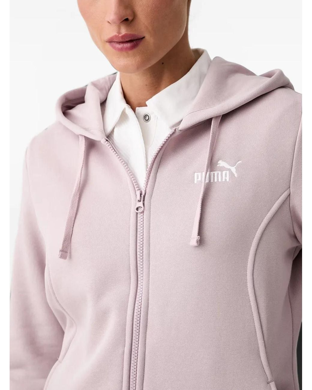 PUMA Pink Logo-Detail Zip-Fastening Tracksuit