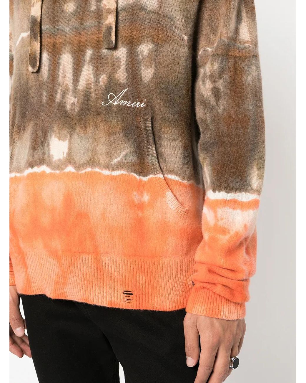 Amiri Brown Space-Dye Cashmere Hoodie for men