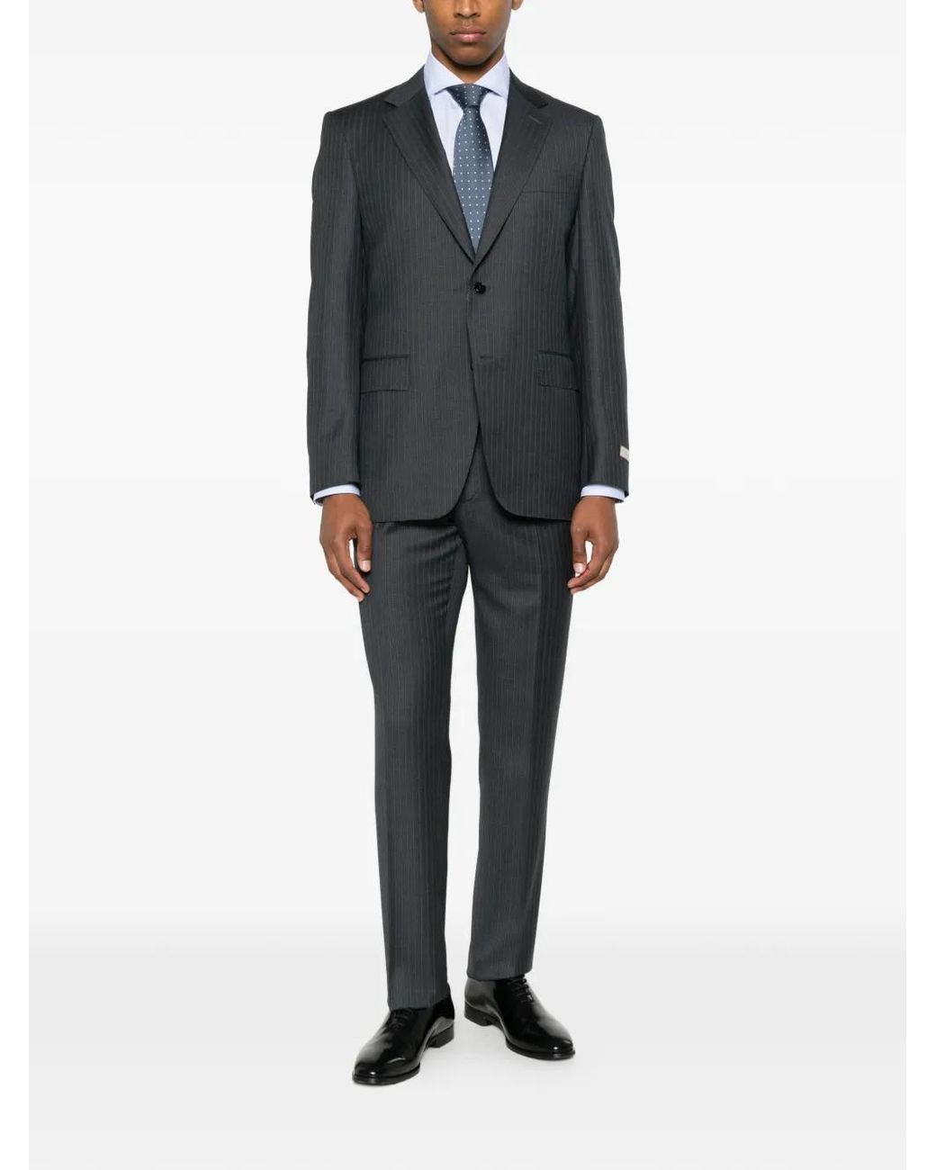 Canali Gray Costume À Fines Rayures for men