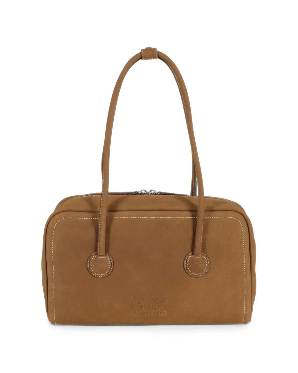 MARGE SHERWOOD Brown Medium Soft Boston Tote Bag