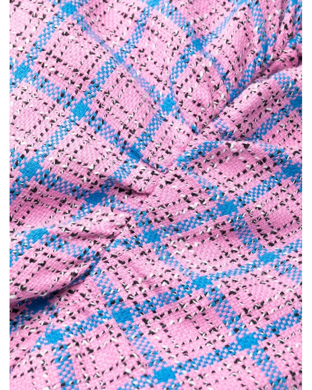 Ganni Purple Check Suiting Mini Dress