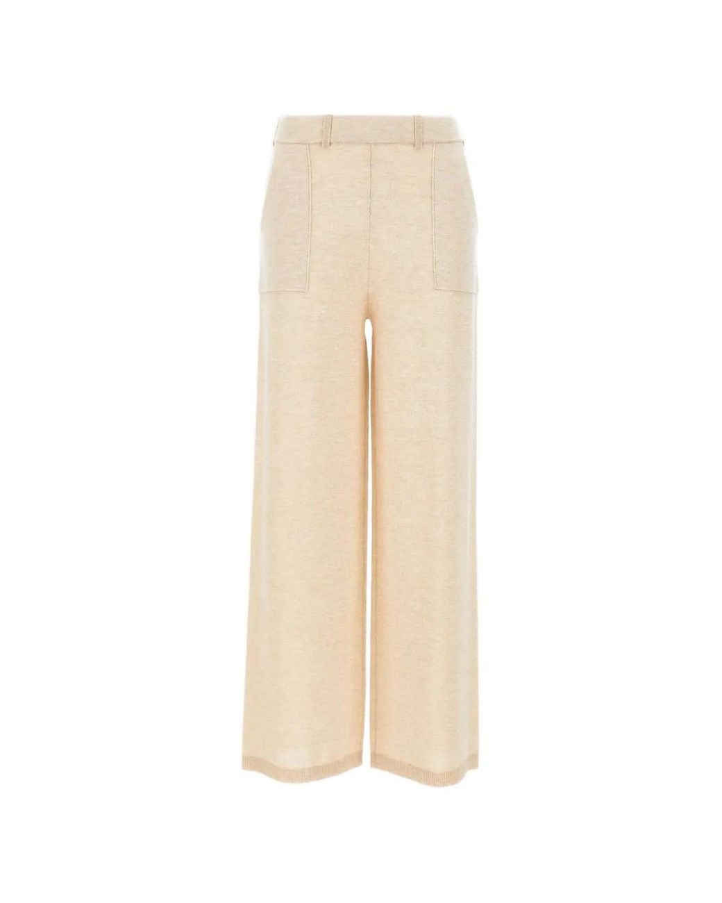 Kangra White Ribbed-Edge Palazzo Pants