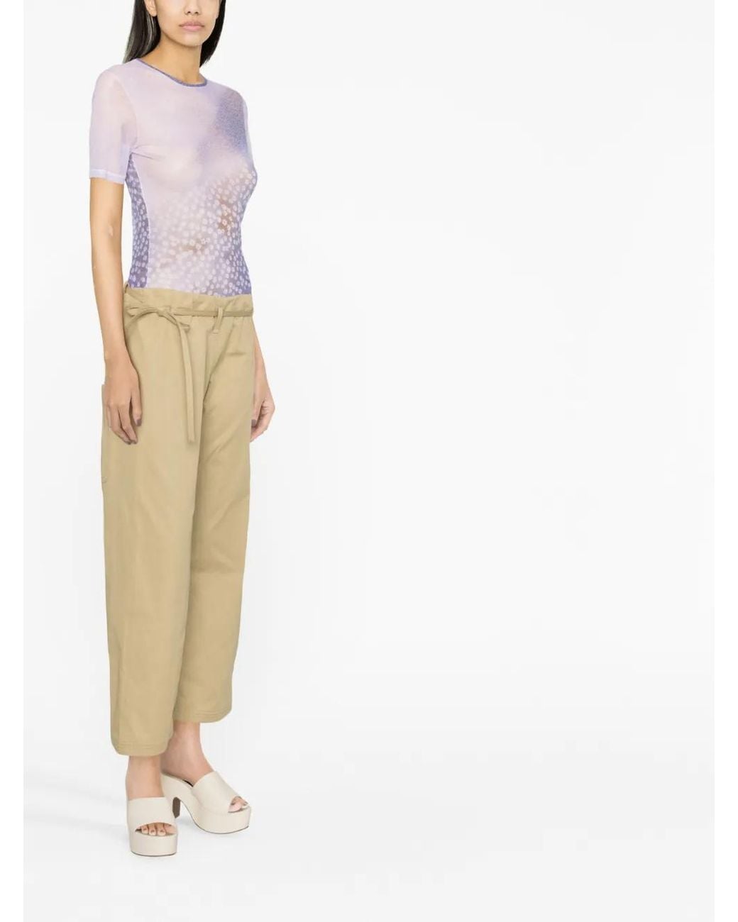 Quira Natural Low-Rise Cropped Trousers