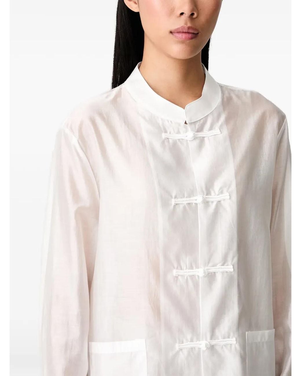 ViCOLO Blouse Met Kikkersluiting in het White